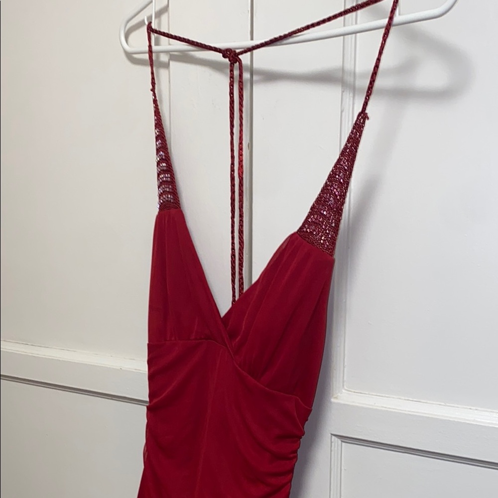 City Triangles Small Red Ruched Ruffled High Low Dress - Picture 8 of 9